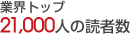 �ƊE�g�b�v21,000�l�̓ǎҐ�